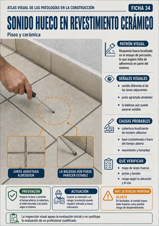 Ficha 34 · Sonido hueco en revestimiento cerámico